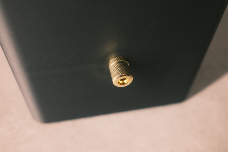 Close-up of the gold terminal on the SteinMusic ground box