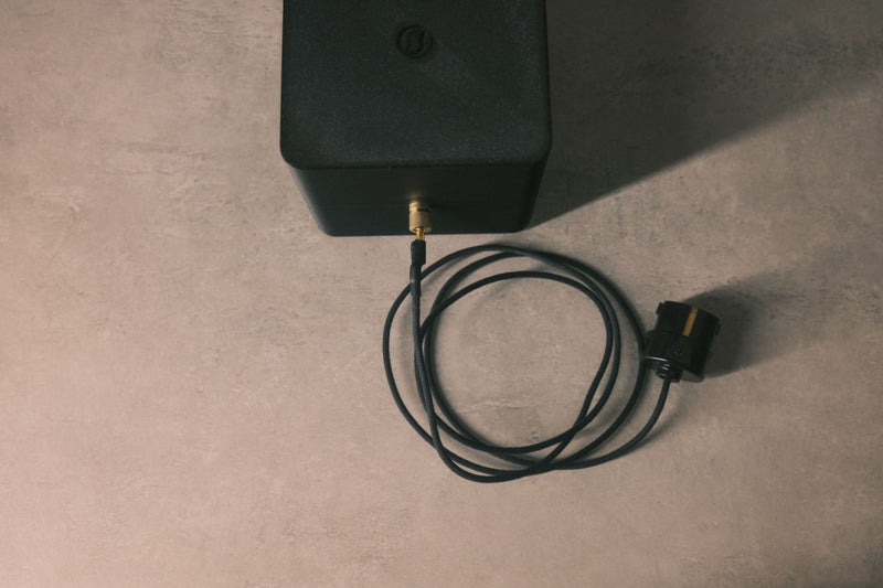 Close-up of Schuko adapter on the ground box cable